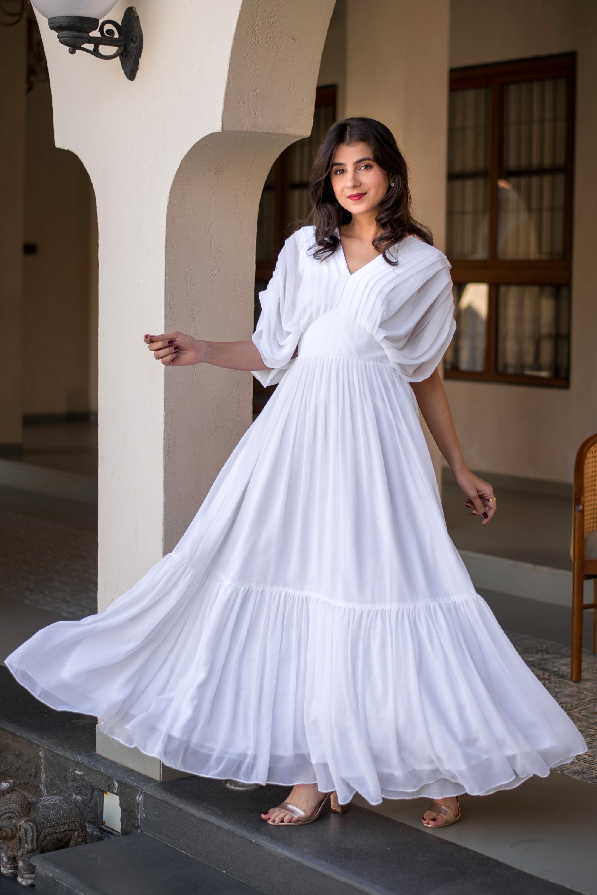 Fashion Tulle Extra Long Solid Color High Waist Pleated Skirt
