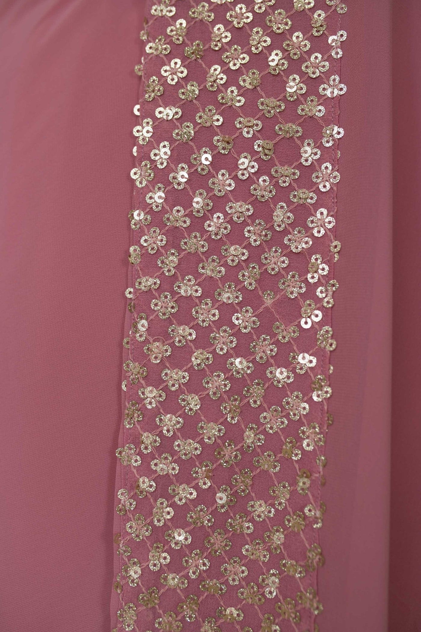Dusty Pink Saree With Heavy Sequin Border