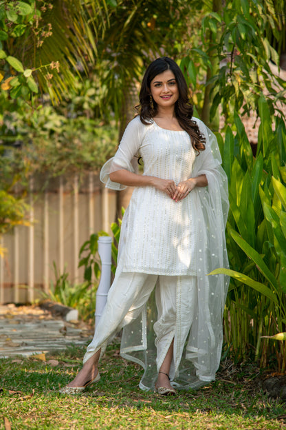 White and Gold Patiala