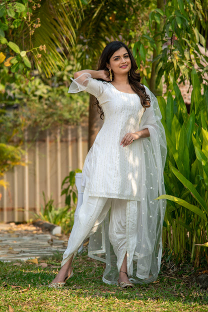 White and Gold Patiala