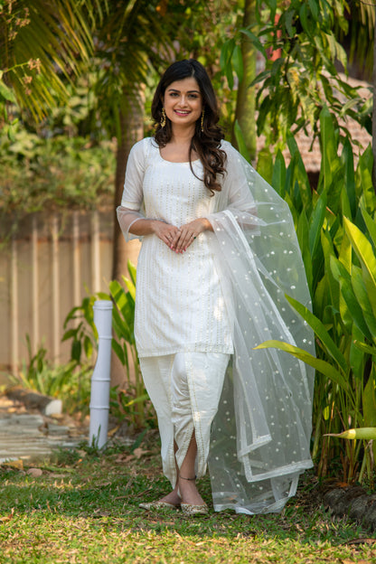 White and Gold Patiala