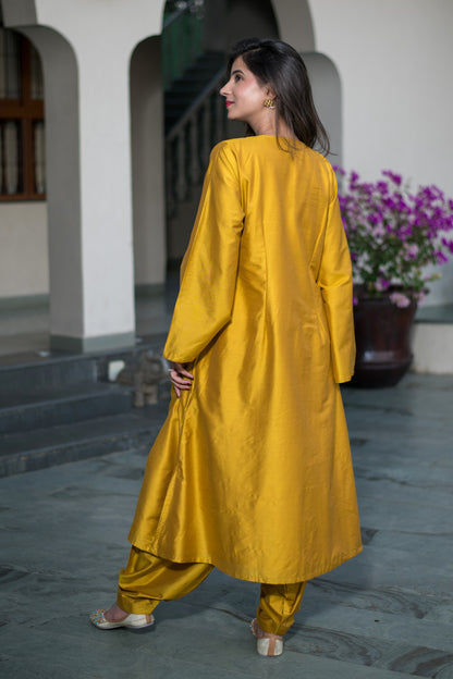 Mustard Embroidery Co-Ord Set