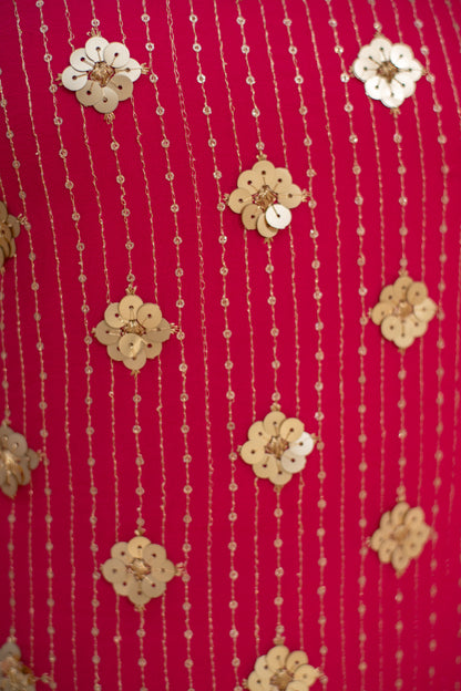 Hot Pink Sequin Kurta Palazzo Set