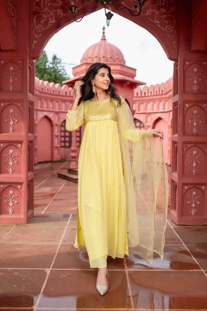 Light Yellow Nayra Kurta Set