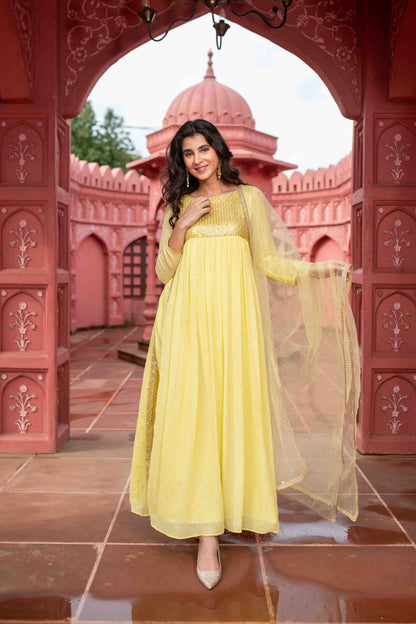 Light Yellow Nayra Kurta Set