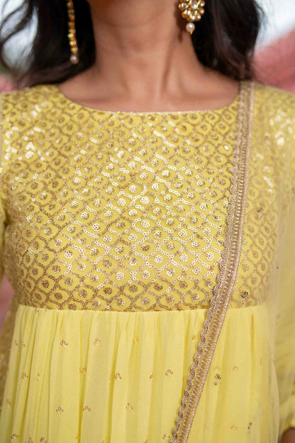 Light Yellow Nayra Kurta Set
