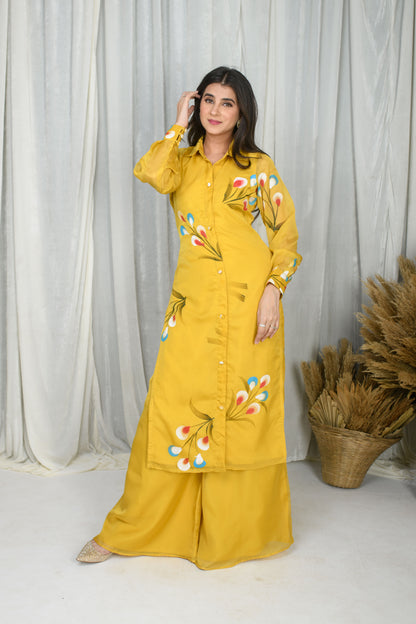 Mustard Hand Painted Co-Ord Set