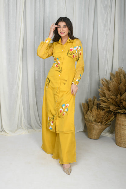 Mustard Hand Painted Co-Ord Set