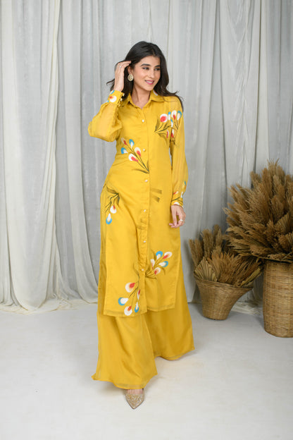 Mustard Hand Painted Co-Ord Set