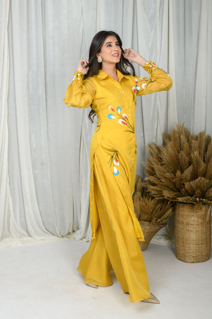 Mustard Hand Painted Co-Ord Set