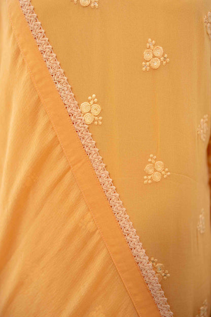 Light Orange Thread Work Kurta Set