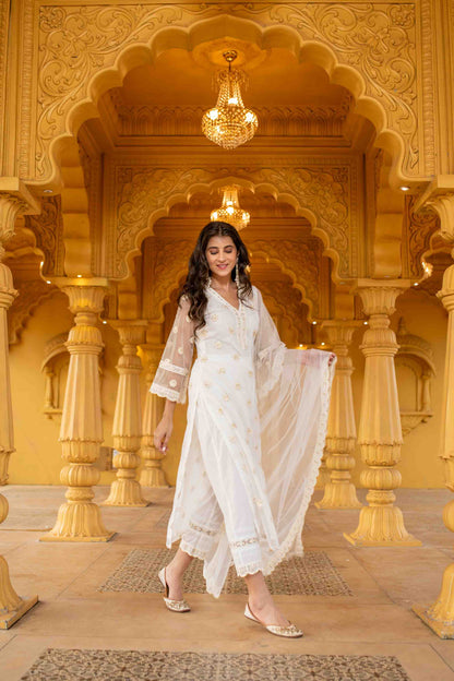 White Pakistani Kurta Set