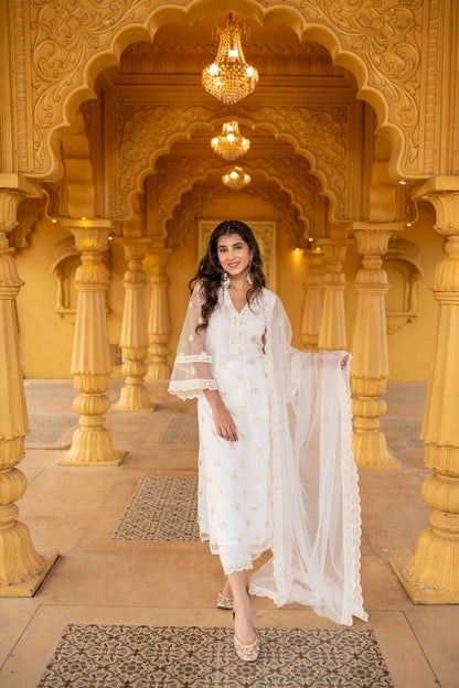 White Pakistani Kurta Set