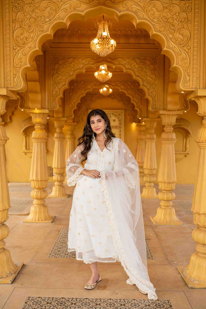 White Pakistani Kurta Set