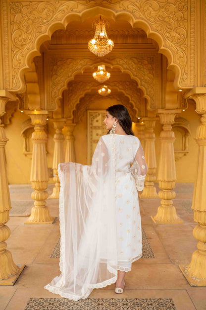White Pakistani Kurta Set