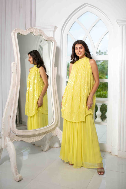 Yellow Bund Gala Co-Ord Set