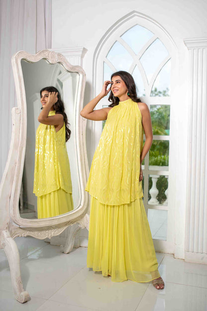 Yellow Bund Gala Co-Ord Set