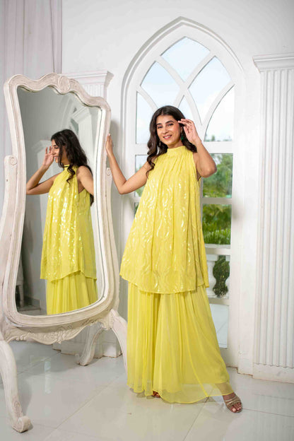 Yellow Bund Gala Co-Ord Set