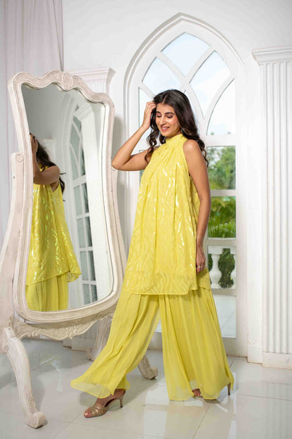 Yellow Bund Gala Co-Ord Set