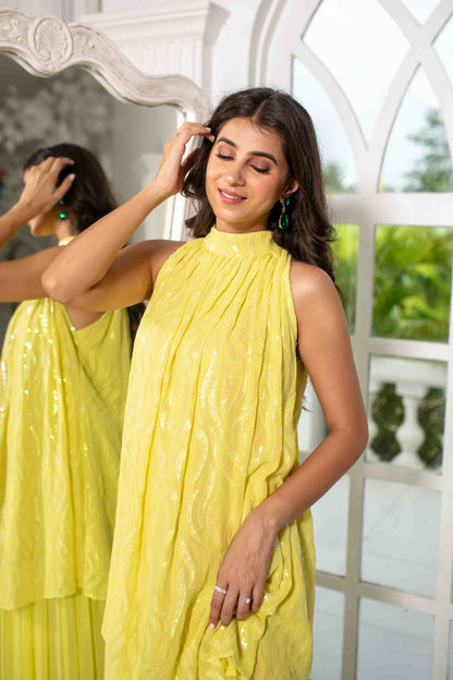 Yellow Bund Gala Co-Ord Set