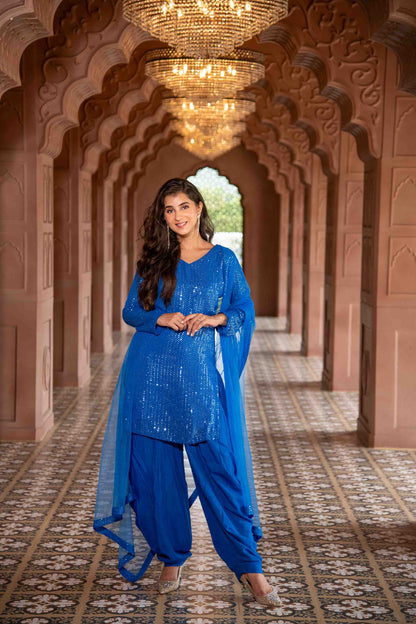 Electric Blue Patiala Set