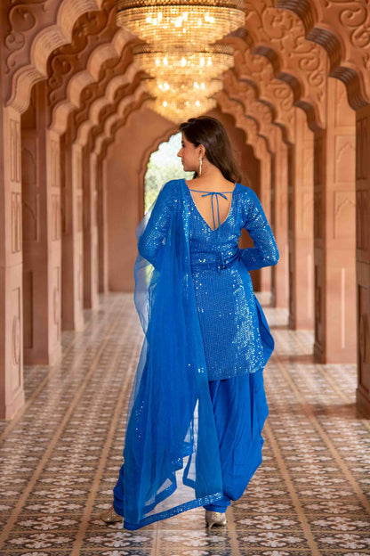 Electric Blue Patiala Set