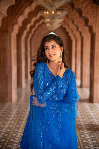 Electric Blue Patiala Set