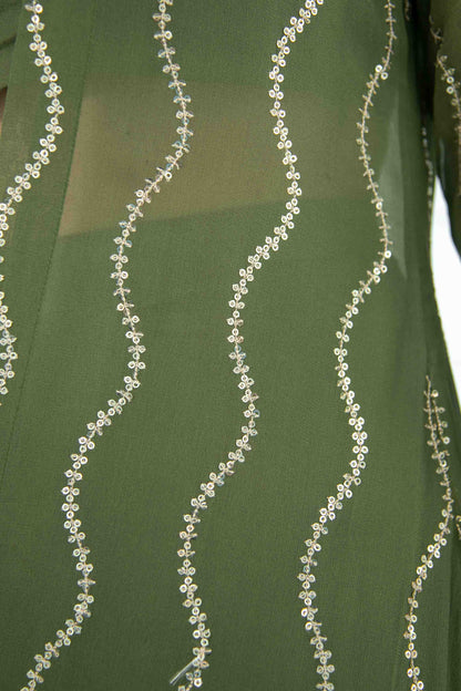 Olive Skit Dhoti With Jacket