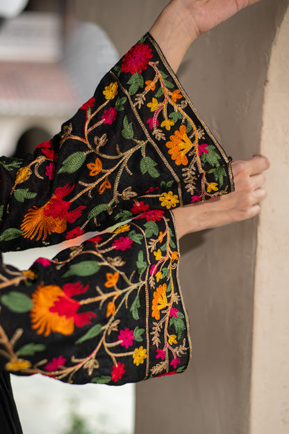 Black Floral Emb Co-ord Set