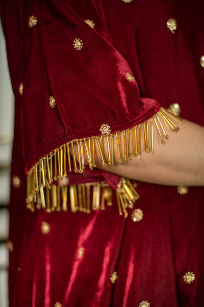 Velvet Maroon Sequin Co-ord Set