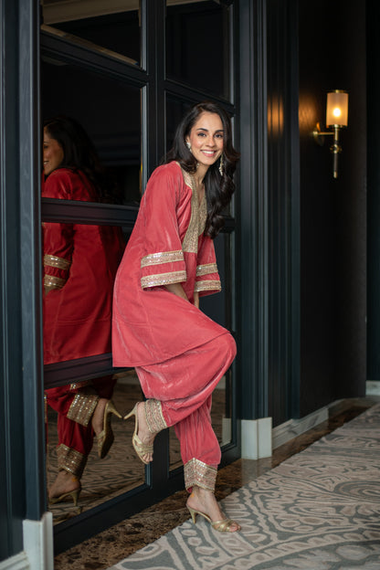 Velvet Dusty Coord Set