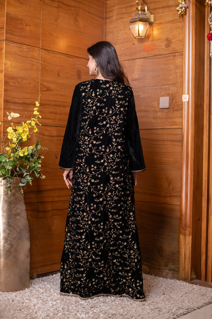 Velvet Black Jacket With Palazzo