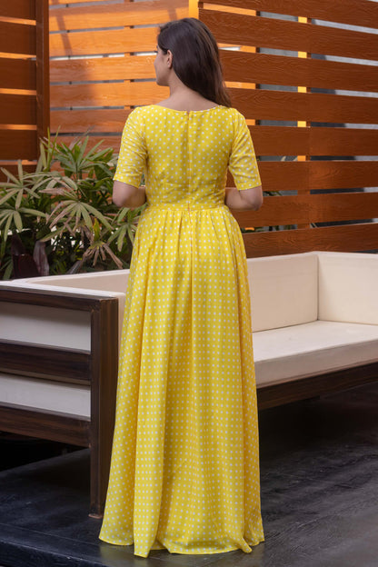Yellow Polka Dots One Way Gown