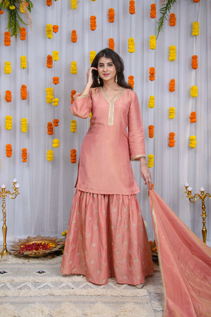 Peach Golden Sharara