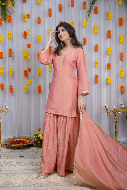 Peach Golden Sharara