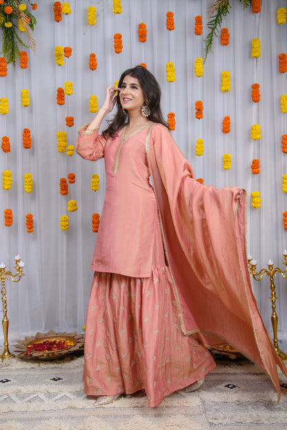 Peach Golden Sharara