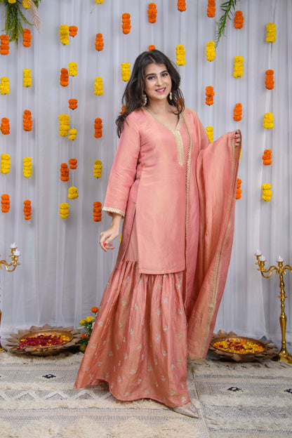 Peach Golden Sharara