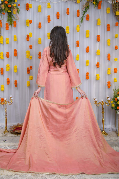 Peach Golden Sharara