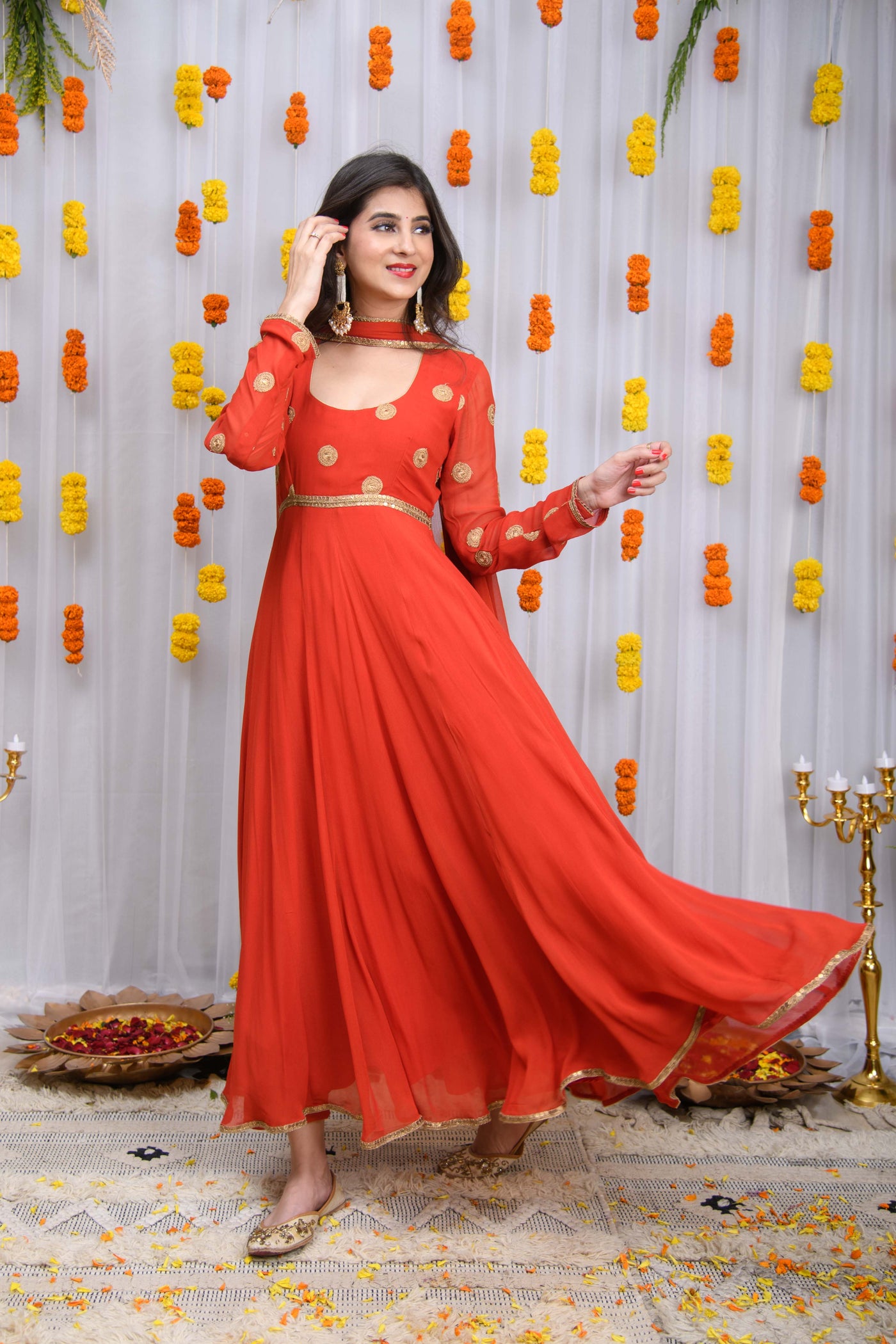 rust orange dress online india Rust Orange Gown
