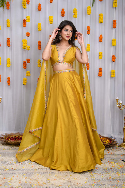Mustard Silk Lehenga