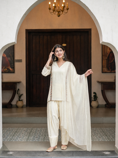 White Farshi Salwar
