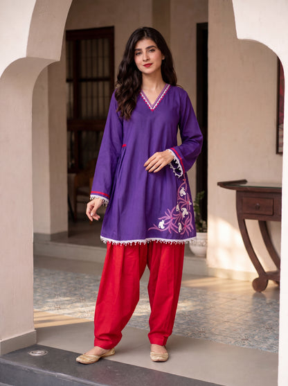 Purple and Red Co-Ord Set