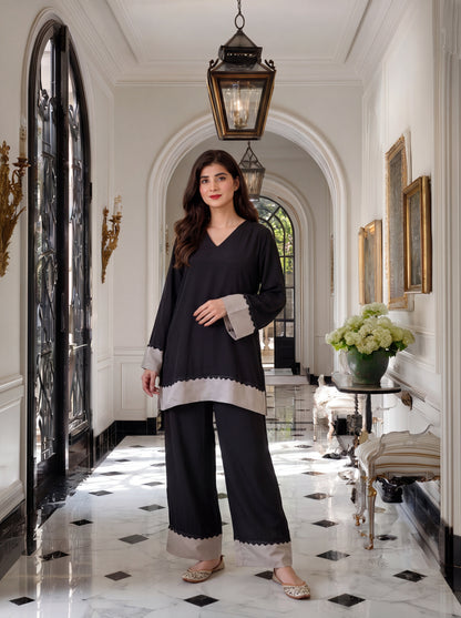 Black and Grey Co-Ord Set With Pocket