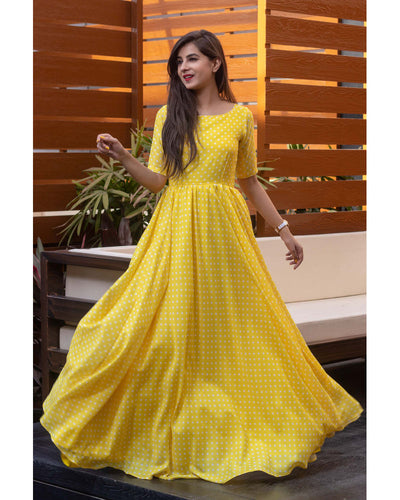 Yellow Polka Dots One Way Gown