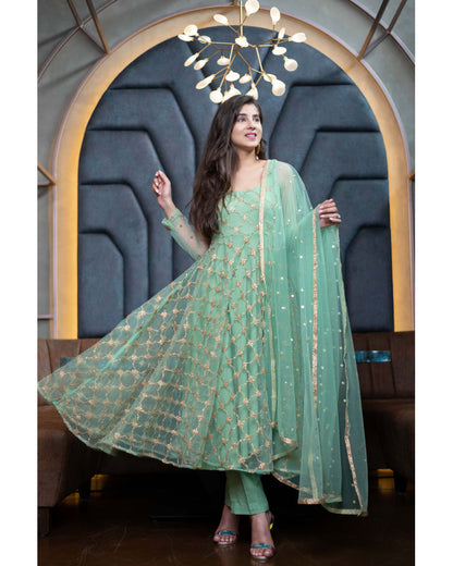 Mint Green Anarkali Set
