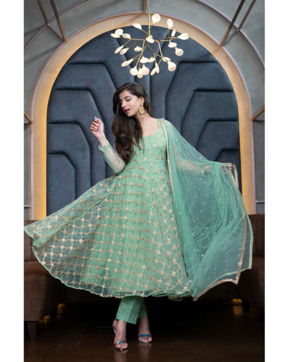 Mint Green Anarkali Set