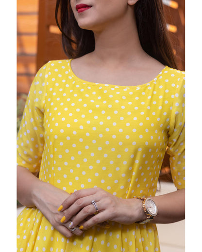 Yellow Polka Dots One Way Gown