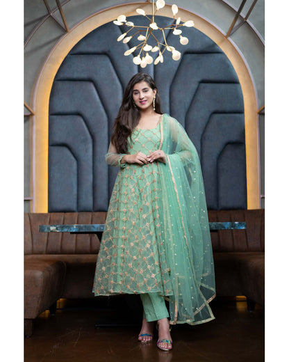 Mint Green Anarkali Set