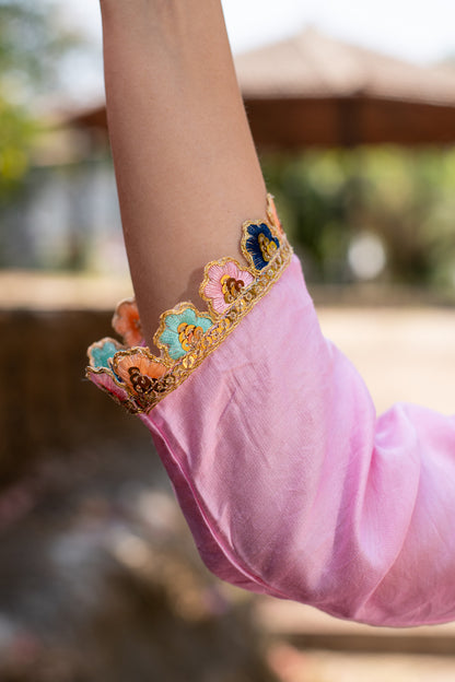 Light pink and Sea green Patiala Set