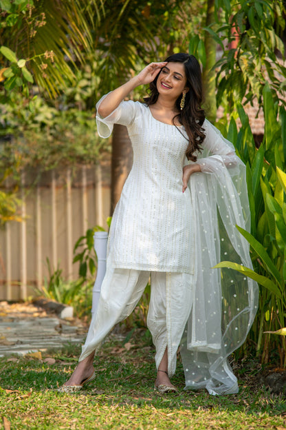 White and Gold Patiala